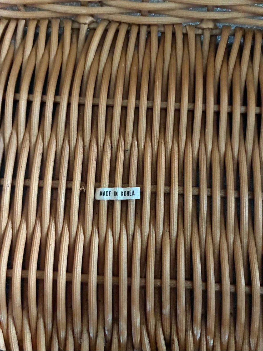 Brown Wicker Basket with Side Handles